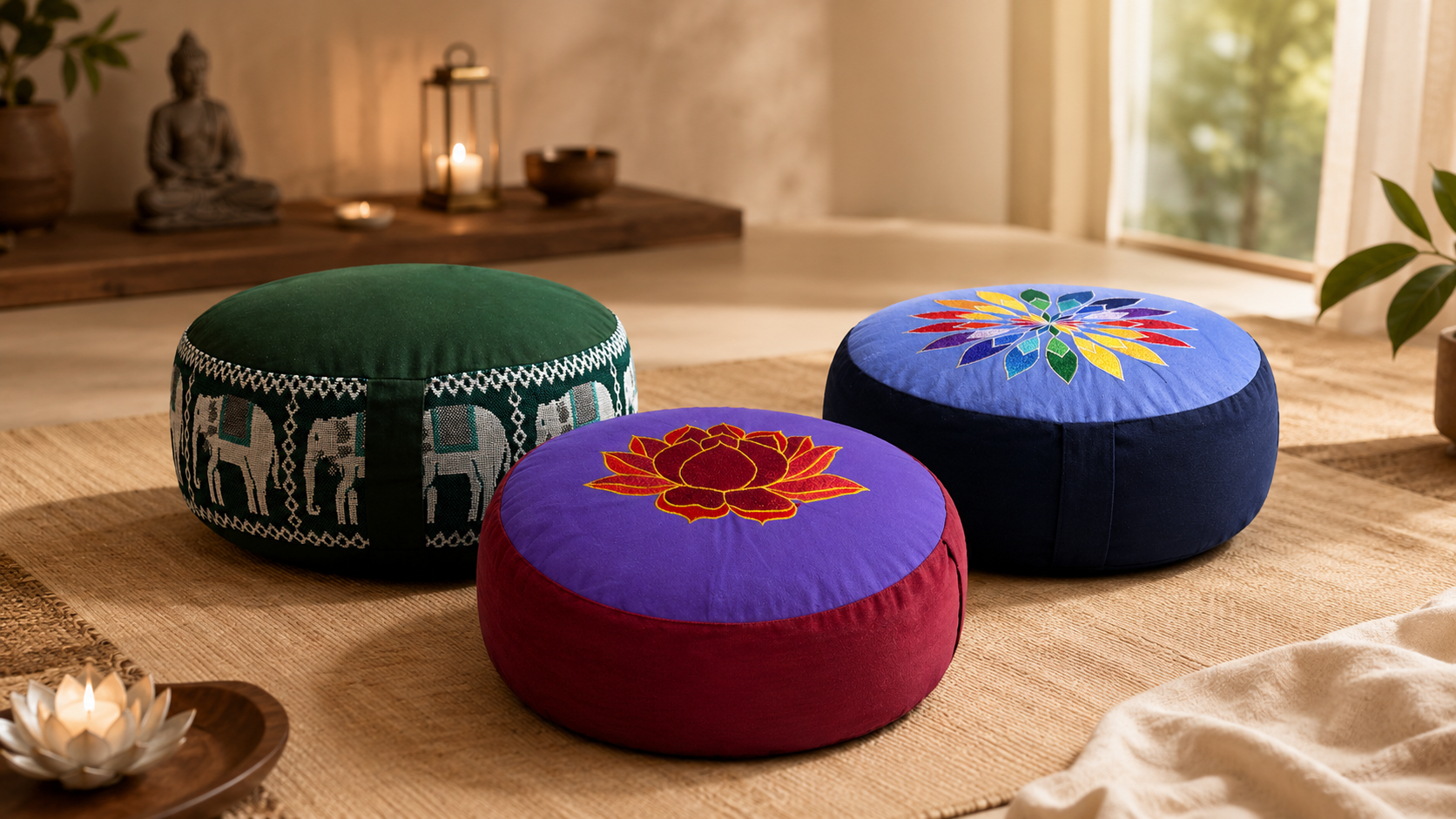 coussins de méditation