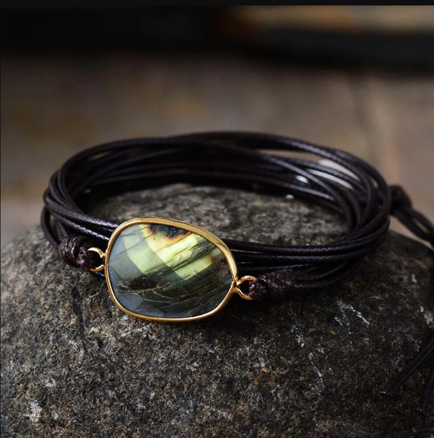 pulsera de labradoíta marrón - Mundo Tibet