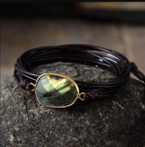 pulsera de labradoíta marrón - Mundo Tibet
