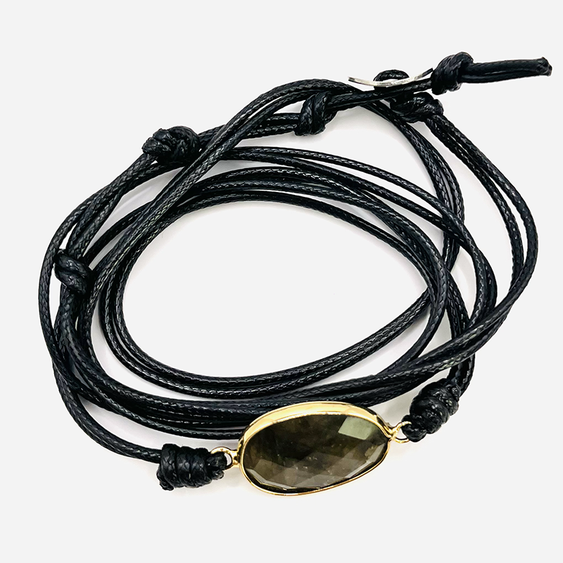 Pulsera Wrap - Labradorita - Color Marrón