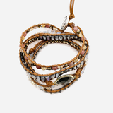 Pulsera Wrap de Cuarzo y Cristal