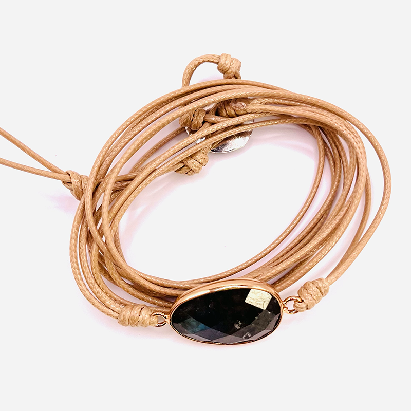 Pulsera Wrap - Labradorita - Color Natural