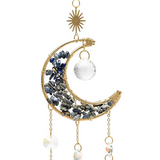 Colgante de la Luna y el Sol, hecha de lapislázuli y cristal - Mundo Tibet