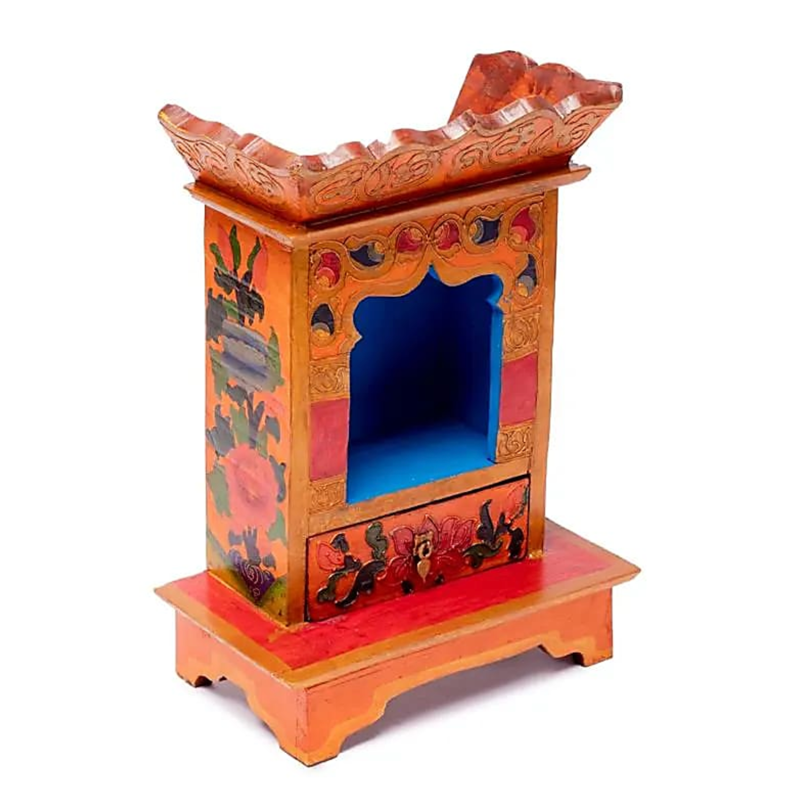 Autel budista pintado a mano sobre mesa - Mundo Tibet