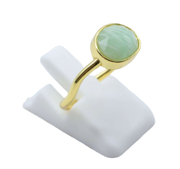 Anillo de plata 925 con amazonita - Mundo Tibet