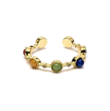 Anillo Armonizador de Chakras – 7 Piedras y Cobre - Mundo Tibet