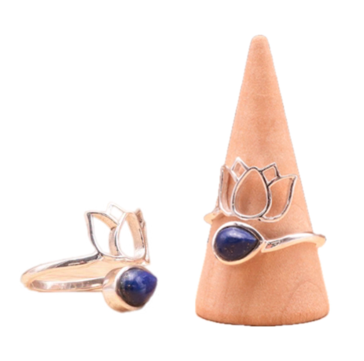 Anillo de Loto de Lapis-Lazuli y Plata de 925 – Sabiduría y Verdad - Mundo Tibet
