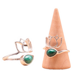 Anillo de Loto de Malachita y Plata 925 – Transformación y Protección - Mundo Tibet