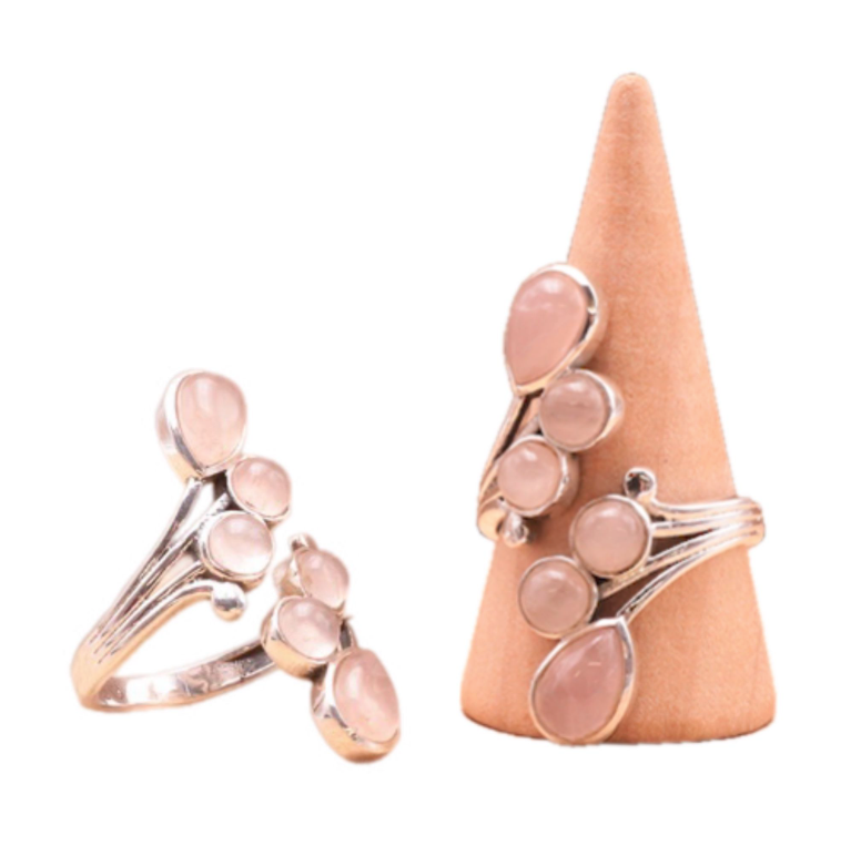 Anillo Murmure del Corazón, Cuarzo Rosa y Plata 925 – Amor y Paz - Mundo Tibet