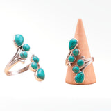 Anillo Onda Celeste de Turquesa y plata 925 - Mundo Tibet