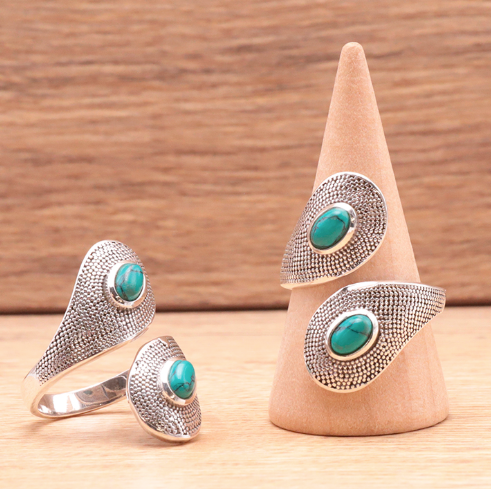 Anillo Suspiro Azul – Plata 925 & Turquesa Natural - Mundo Tibet
