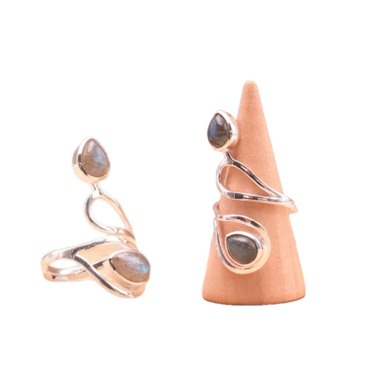 Anillo de bodas Labradorita y plata de ley 925 - Mundo Tibet