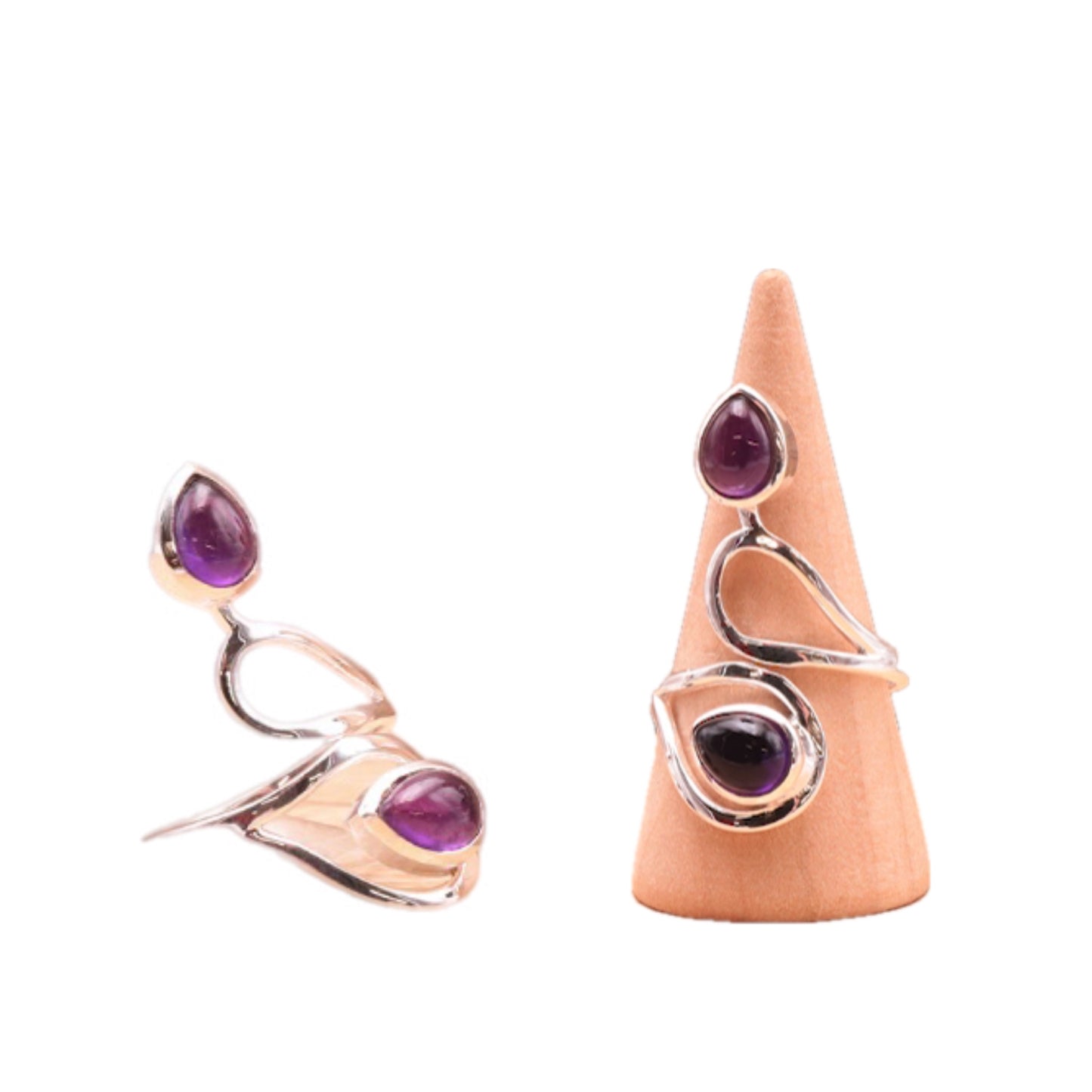 Anillo Bague Voile de Sérénité Amethysto y Plata 925 - Mundo Tibet