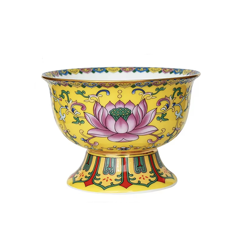 Bol de culto budista, flor de loto sagrada