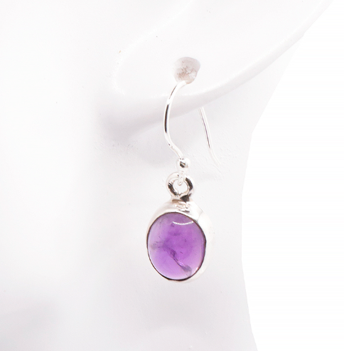 Pendientes con amatista y plata de ley 925 - Mundo Tibet