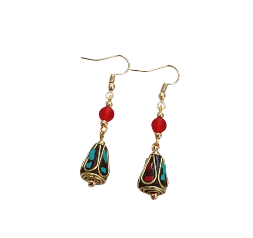 Pendientes tibetanas, estilo Nepalés - Mundo Tibet