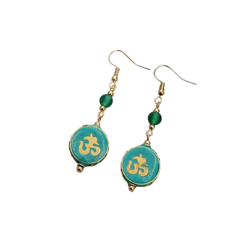 Pendientes tibetanas Om Céleste - Mundo Tibet