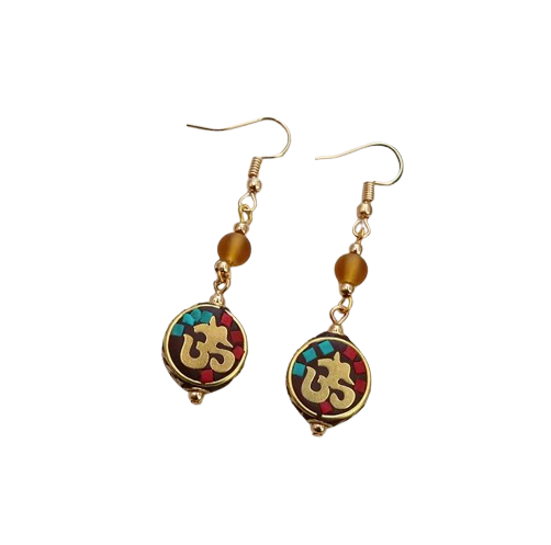 Pendientes Tibetanas con Mantra Sagrado Om - Mundo Tibet