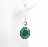 Pendientes Onda Verde de Plata 925 y Malachite - Mundo Tibet