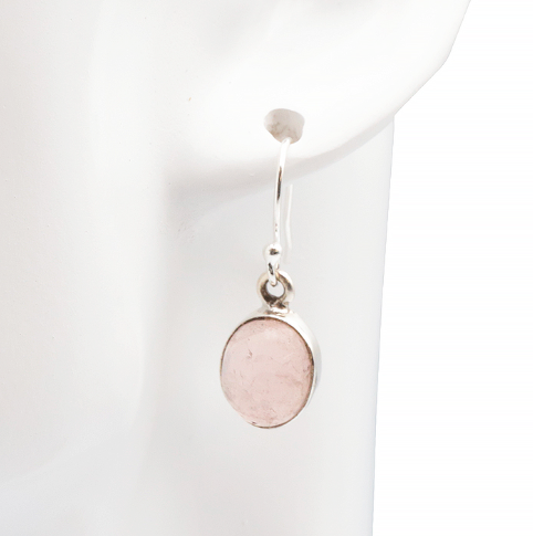 Pendientes Caresse de Rose – Plata 925 & Cuarzo Rosa AA - Mundo Tibet