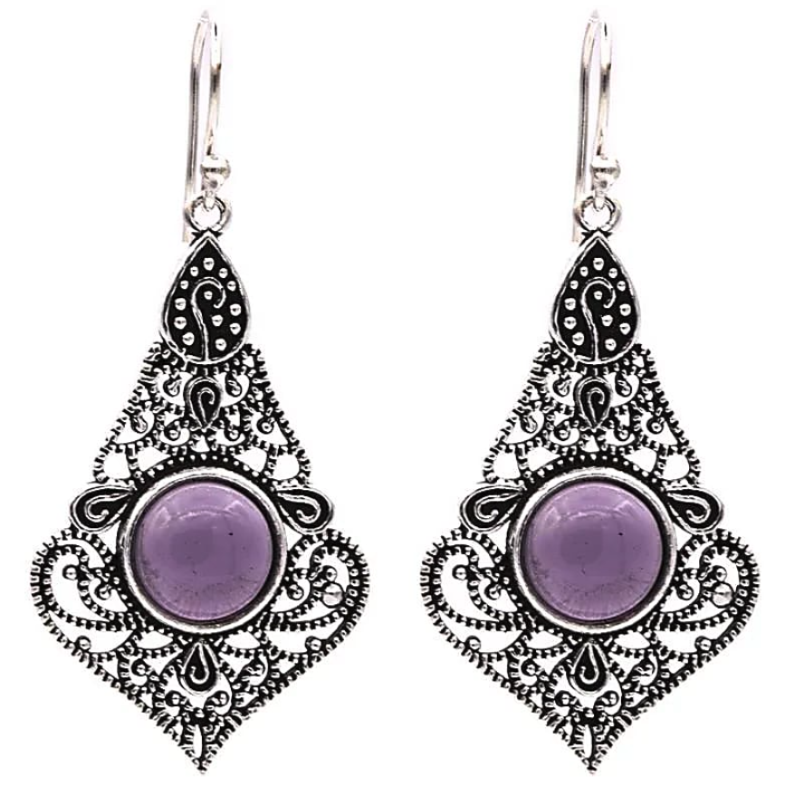 Pendientes étnicas de amatista – Espíritu bohemio y energía espiritual - Mundo Tibet