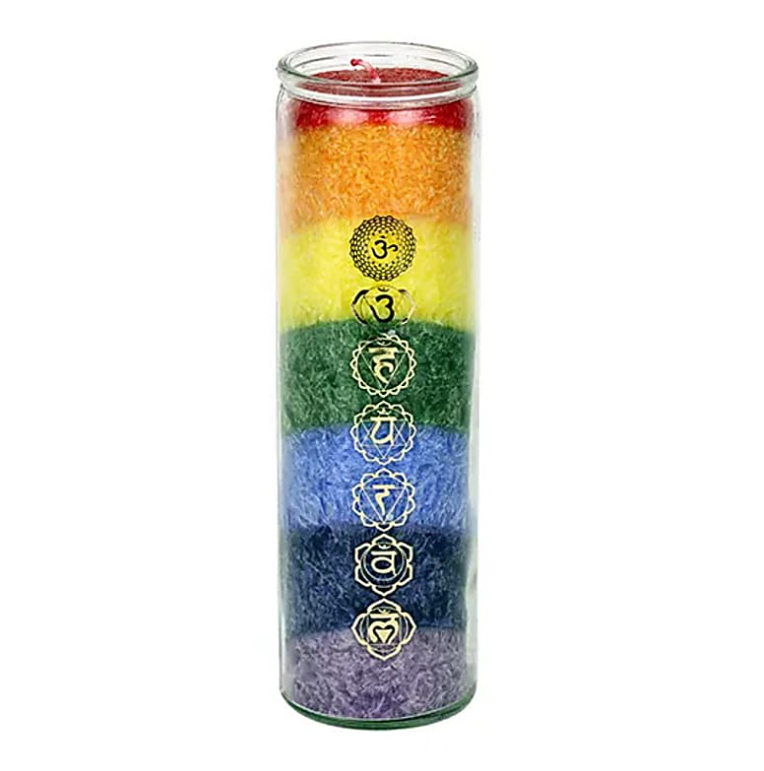 Vela de 7 Chakras con Aceites Esenciales - Mundo Tibet