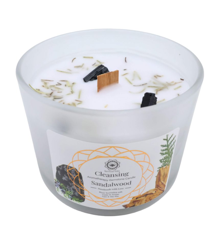 Vela Green Tree Purification – Turmalina Negra y Sándalo (256 g) - Mundo Tibet