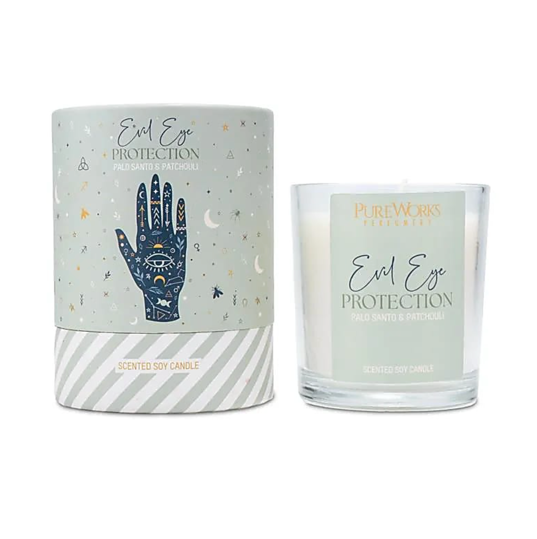 Vela perfumada Celestial Magic – Protección contra el mal de ojo (Palo Santo y Patchouli) - Mundo Tibet