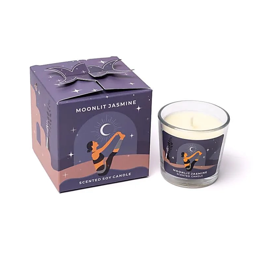 Vela de cera de soja Moonshine Yoga Moonlit Jasmine - Pack de 4 - Mundo Tibet