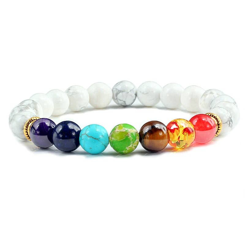 pulsera de 7 chakras blanca-Unvers Tibet