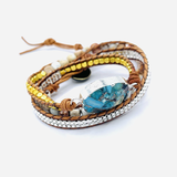 Pulsera Wrap Armonía de la Tierra - Turquesa Imperial - Mundo Tibet