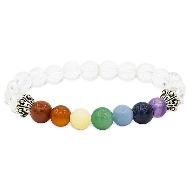 Pulsera de 7 Chakras de Cristal de Roca - Mundo Tibet
