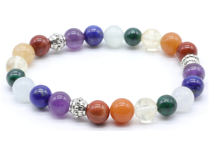 Pulsera de 7 Chakras – Mezcla de Piedras Naturales de 8 mm - Mundo Tibet
