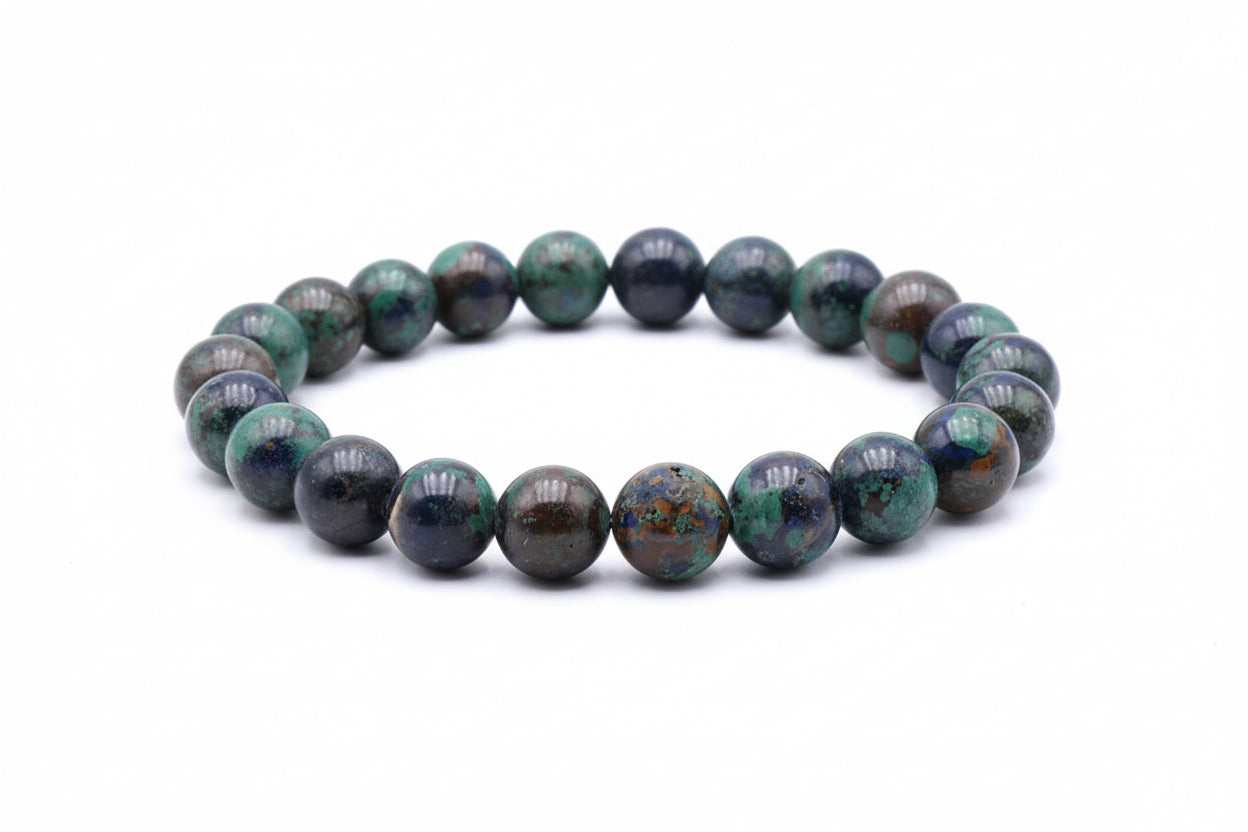 Pulsera Althéa – Azurita y malquita natural - Mundo Tibet