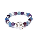 Pulsera de amatista, aventurina y cristal de roca - Mundo Tibet