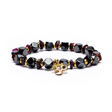 Pulsera de Anclaje Sagrado - Hematita y granate facetado - Mundo Tibet