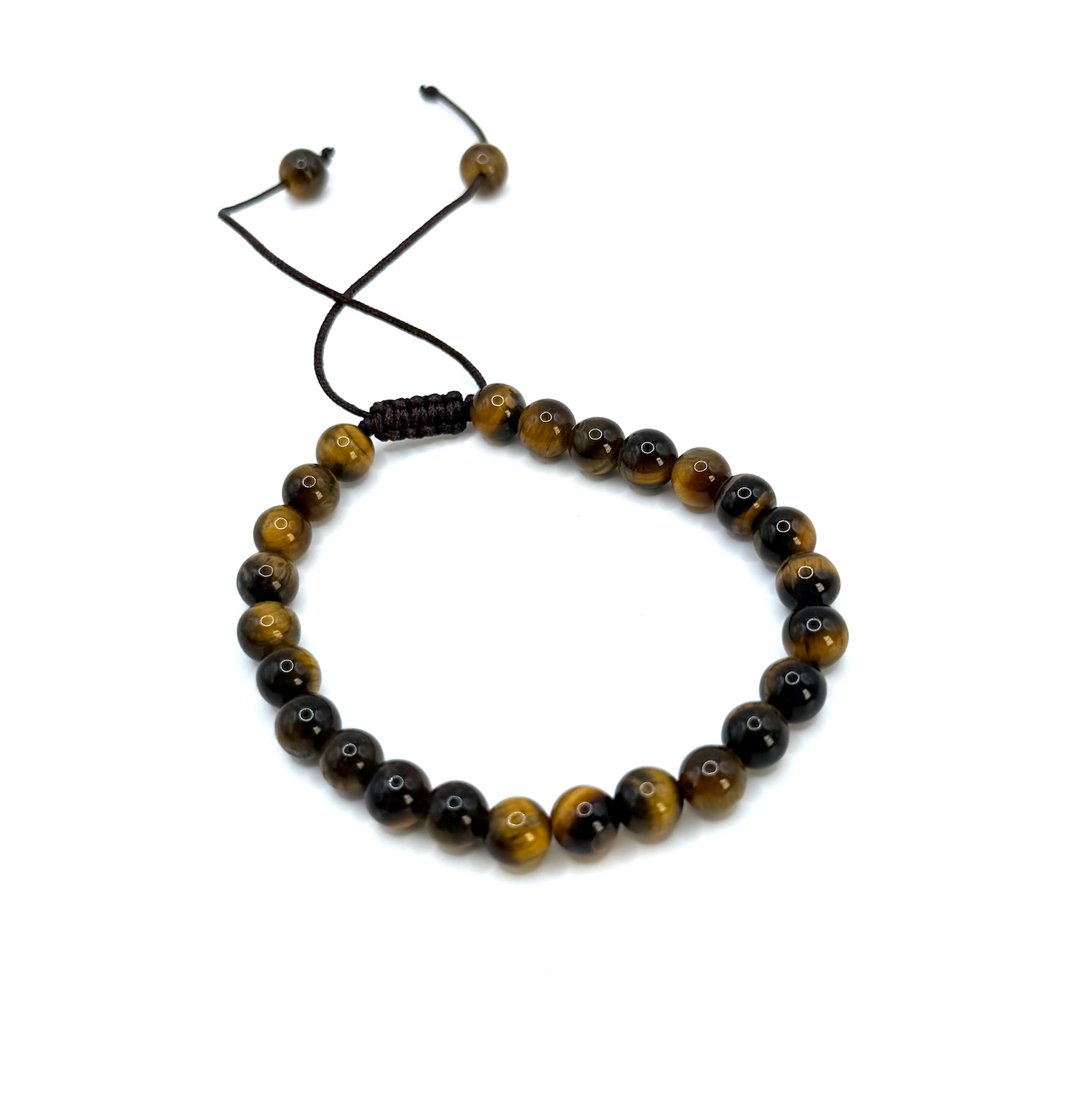 Pulsera Protectora con Forma de Escudo – Ajustable – con Ojo de Tigre - Mundo Tibet