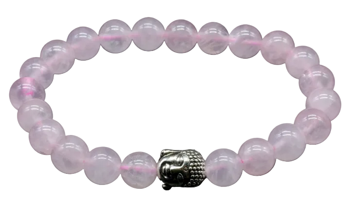 Pulsera de Buda de Amor hecha de cuarzo rosa - Mundo Tibet