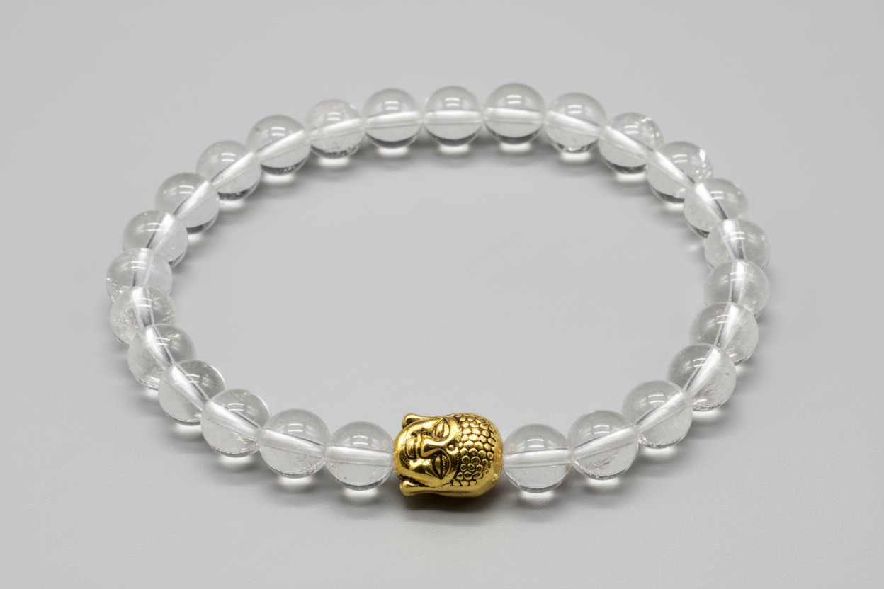 Pulsera de Buda de Cristal de Roca - Mundo Tibet