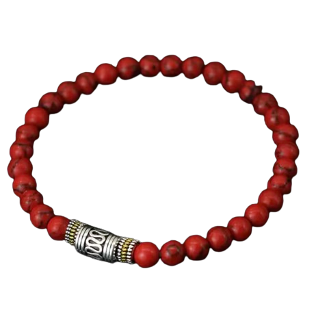 Pulsera Budista de Mala, buena suerte, color blanco y rojo - Mundo Tibet