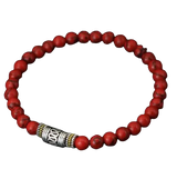 Pulsera Budista de Mala, buena suerte, color blanco y rojo - Mundo Tibet