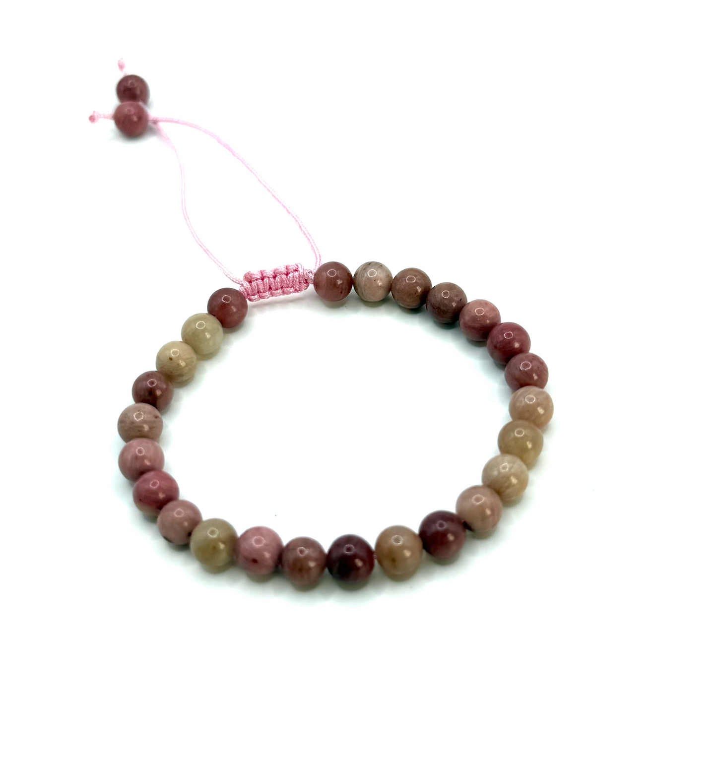 Pulsera Corazón Calmante – Ajustable en Rodonita - Mundo Tibet