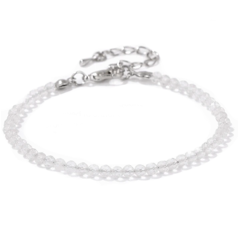 Pulsera de Cristal de Roche facetado - Mundo Tibet - Claridad y Energía