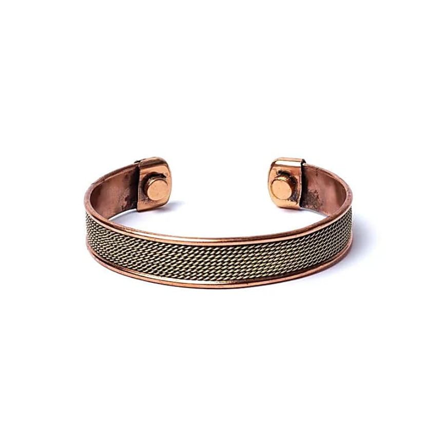 Pulsera de Cobre con Diseño de Cuerda Magnética - Mundo Tibet