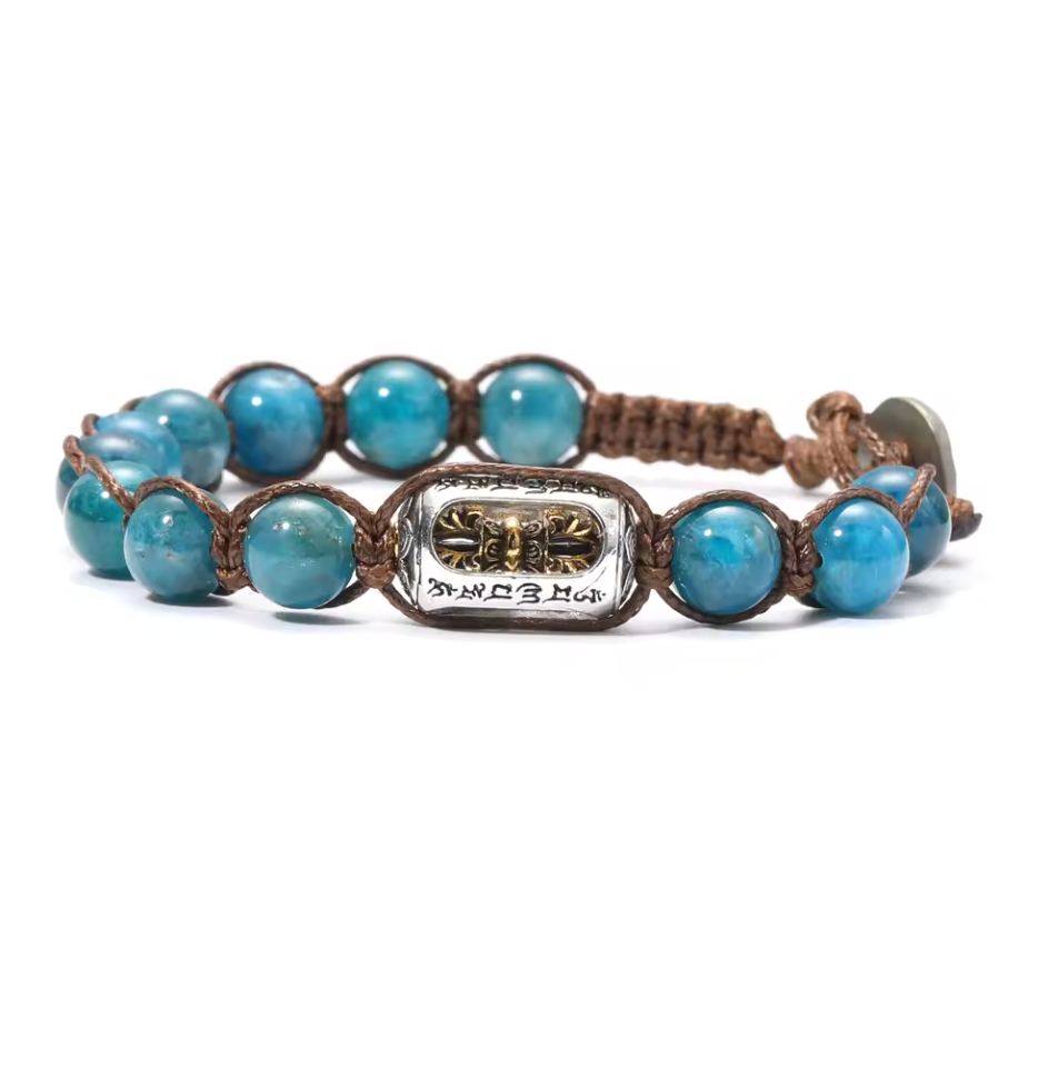 Pulsera Dorje de Claridad Interior hecha de apatita azul - Mundo Tibet