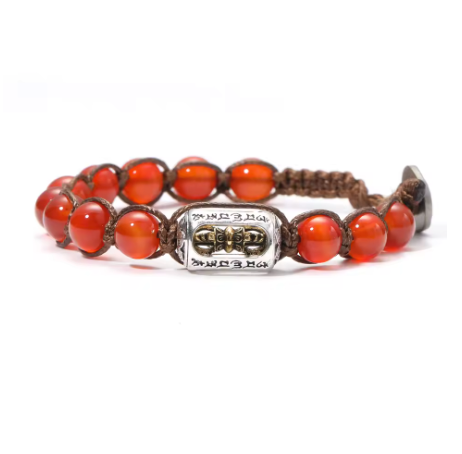 Pulsera Dorje de la Fuerza Interior en Cornalina - Mundo Tibet