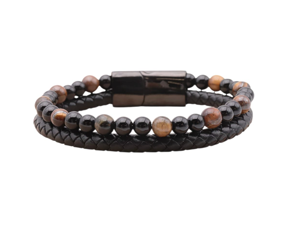Pulsera Duo de Tigre y Ónix – Fuerza y Protección - Mundo Tibet