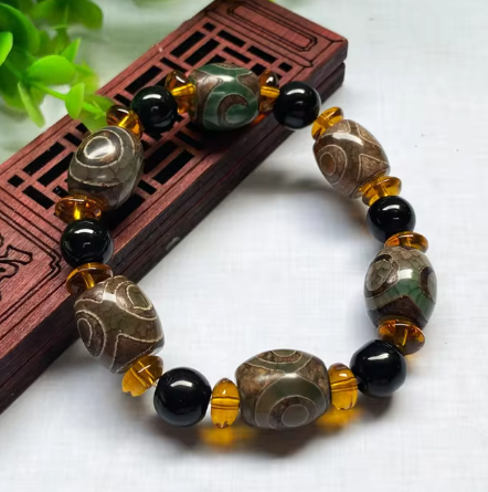 Pulsera de Dzi de 3 Ojos - Sabiduría - Mundo Tibet