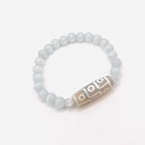 Pulsera de Dzi de 9 Ojos, Curación - Ágata Blanca - Mundo Tibet