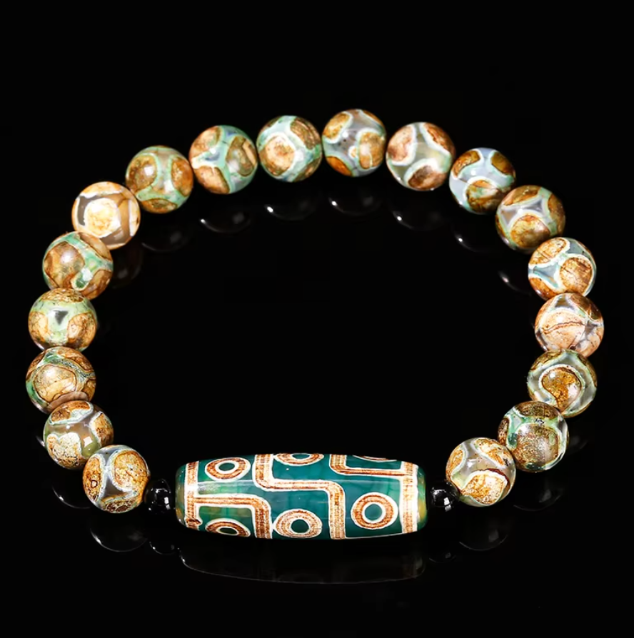 Pulsera de Dzi de 9 Ojos, Prosperidad - Mundo Tibet